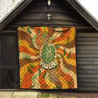 Hawaiian Piko Lani Cultivate I Ka Piko Aloha Quilt Retro Psychedelic Taro Leaf - Hibiscus Flowers TS04 - Polynesian Pride