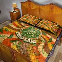 Hawaiian Piko Lani Cultivate I Ka Piko Aloha Quilt Bed Set Retro Psychedelic Taro Leaf - Hibiscus Flowers TS04 - Polynesian Pride