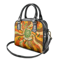Hawaiian Piko Lani Cultivate I Ka Piko Aloha Shoulder Handbag Retro Psychedelic Taro Leaf - Hibiscus Flowers TS04 - Polynesian Pride