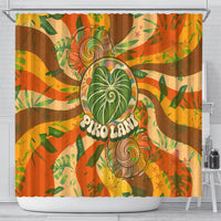 Hawaiian Piko Lani Cultivate I Ka Piko Aloha Shower Curtain Retro Psychedelic Taro Leaf - Hibiscus Flowers TS04 - Polynesian Pride