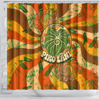 Hawaiian Piko Lani Cultivate I Ka Piko Aloha Shower Curtain Retro Psychedelic Taro Leaf - Hibiscus Flowers TS04 - Polynesian Pride