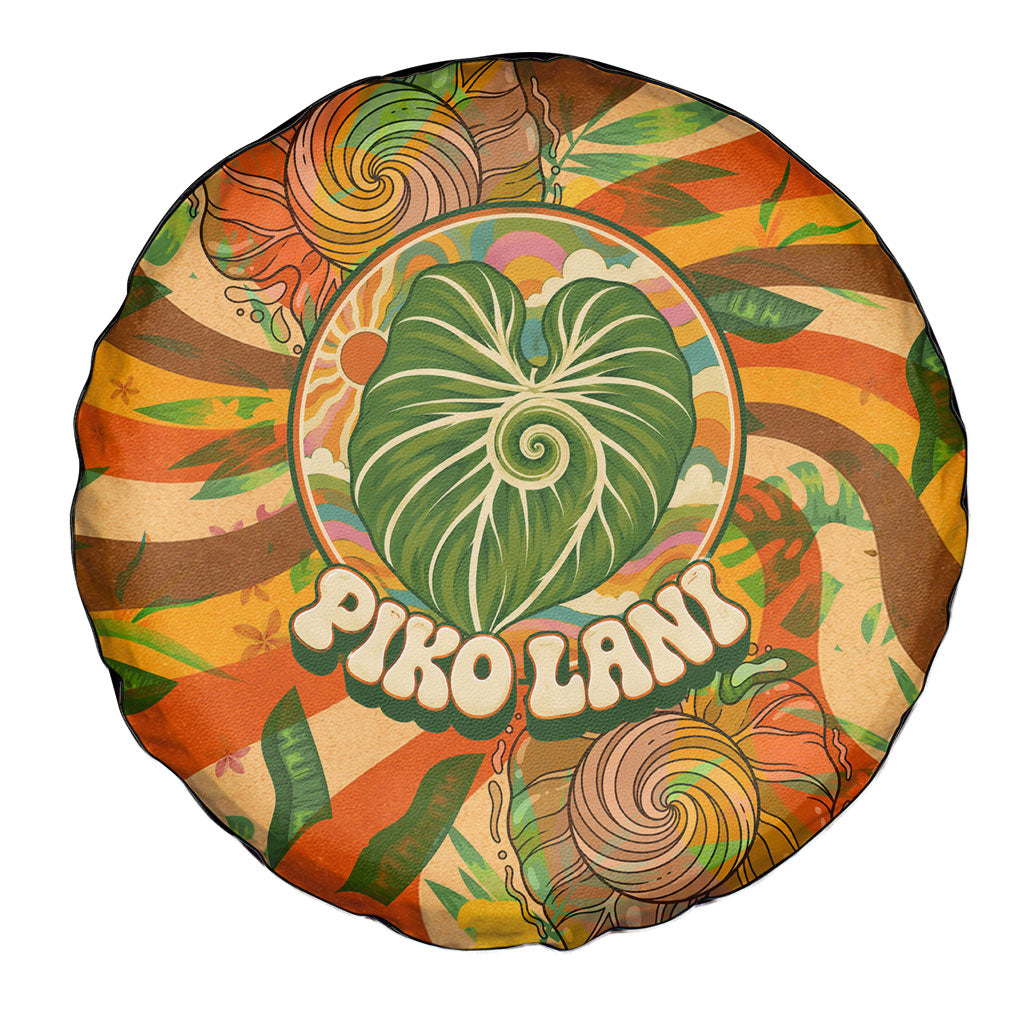 Hawaiian Piko Lani Cultivate I Ka Piko Aloha Spare Tire Cover Retro Psychedelic Taro Leaf - Hibiscus Flowers TS04 - Polynesian Pride