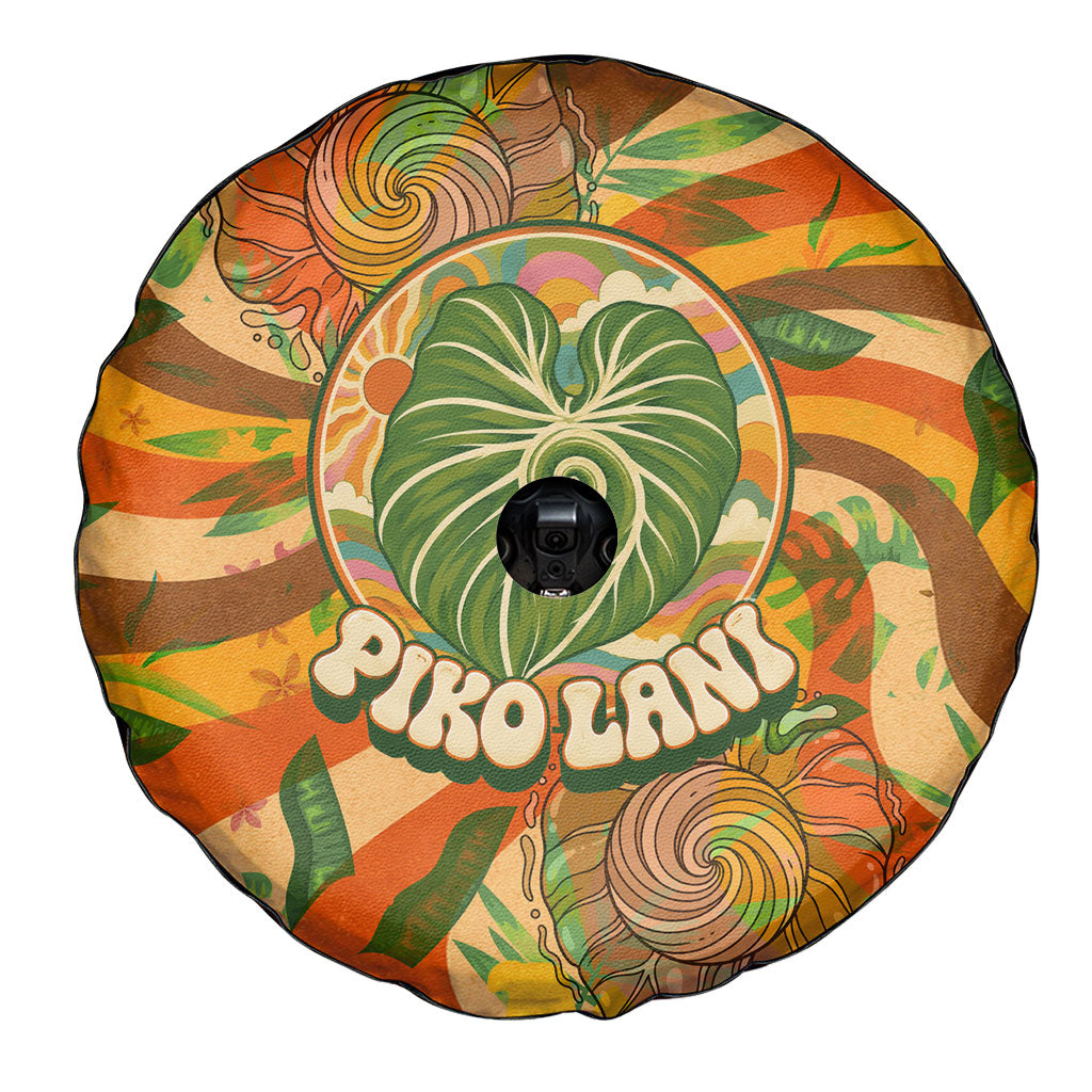 Hawaiian Piko Lani Cultivate I Ka Piko Aloha Spare Tire Cover Retro Psychedelic Taro Leaf - Hibiscus Flowers TS04 - Polynesian Pride