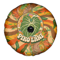 Hawaiian Piko Lani Cultivate I Ka Piko Aloha Spare Tire Cover Retro Psychedelic Taro Leaf - Hibiscus Flowers TS04 - Polynesian Pride