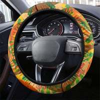 Hawaiian Piko Lani Cultivate I Ka Piko Aloha Steering Wheel Cover Retro Psychedelic Taro Leaf - Hibiscus Flowers TS04 - Polynesian Pride