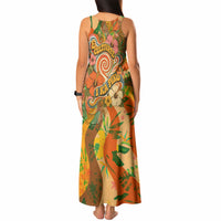 Hawaiian Piko Lani Cultivate I Ka Piko Aloha Tank Maxi Dress Retro Psychedelic Taro Leaf - Hibiscus Flowers TS04 - Polynesian Pride