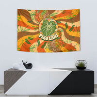 Hawaiian Piko Lani Cultivate I Ka Piko Aloha Tapestry Retro Psychedelic Taro Leaf - Hibiscus Flowers TS04 - Polynesian Pride