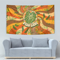 Hawaiian Piko Lani Cultivate I Ka Piko Aloha Tapestry Retro Psychedelic Taro Leaf - Hibiscus Flowers TS04 - Polynesian Pride