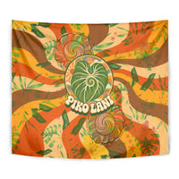 Hawaiian Piko Lani Cultivate I Ka Piko Aloha Tapestry Retro Psychedelic Taro Leaf - Hibiscus Flowers TS04 - Polynesian Pride