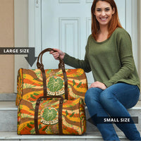 Hawaiian Piko Lani Cultivate I Ka Piko Aloha Travel Bag Retro Psychedelic Taro Leaf - Hibiscus Flowers TS04 - Polynesian Pride