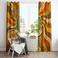 Hawaiian Piko Lani Cultivate I Ka Piko Aloha Window Curtain Retro Psychedelic Taro Leaf - Hibiscus Flowers TS04 - Polynesian Pride