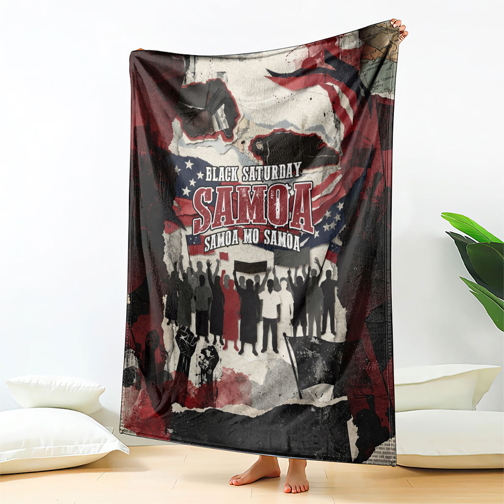 Samoa Black Saturday 1929 Blanket Mau Movement Vintage Newspaper Grunge Polynesian TS04 - Polynesian Pride
