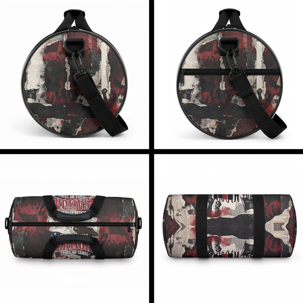 Samoa Black Saturday 1929 Duffle Bag Mau Movement Vintage Newspaper Grunge Polynesian TS04 - Polynesian Pride
