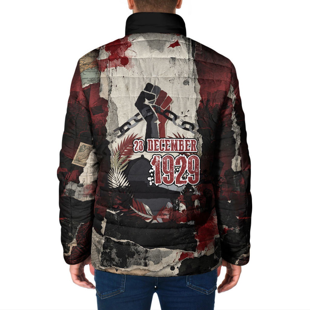 Samoa Black Saturday 1929 Padded Jacket Mau Movement Vintage Newspaper Grunge Polynesian TS04 - Polynesian Pride
