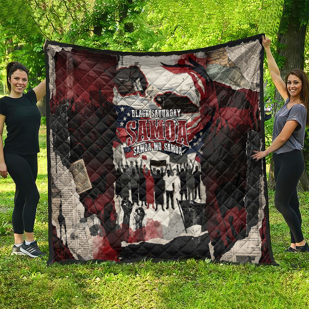 Samoa Black Saturday 1929 Quilt Mau Movement Vintage Newspaper Grunge Polynesian TS04 - Polynesian Pride