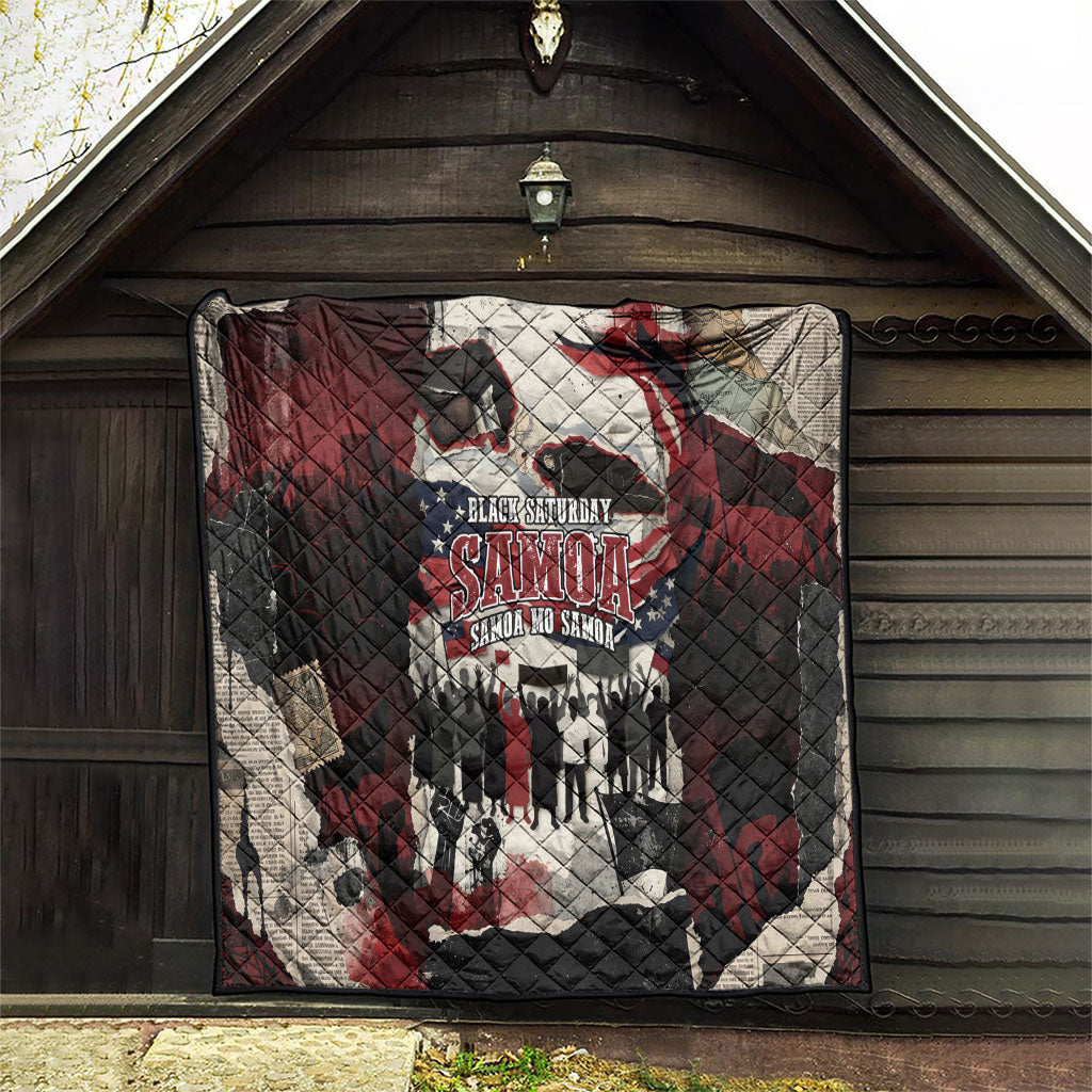 Samoa Black Saturday 1929 Quilt Mau Movement Vintage Newspaper Grunge Polynesian TS04 - Polynesian Pride