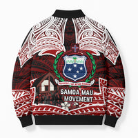 Samoa Black Saturday Mau Movement Bomber Puffer Jacket Polynesian Tribal Pattern Coat Of Arms Graphic Art TS04 - Polynesian Pride