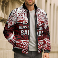 Samoa Black Saturday Mau Movement Bomber Puffer Jacket Polynesian Tribal Pattern Coat Of Arms Graphic Art TS04 - Polynesian Pride