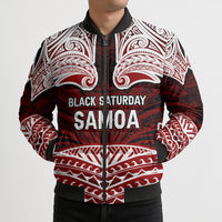 Samoa Black Saturday Mau Movement Bomber Puffer Jacket Polynesian Tribal Pattern Coat Of Arms Graphic Art TS04 - Polynesian Pride