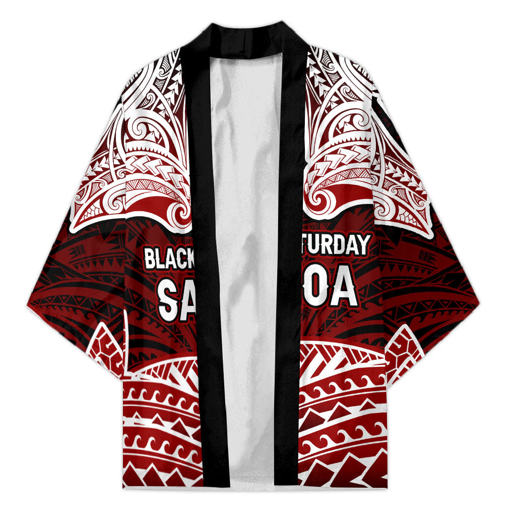 Samoa Black Saturday Mau Movement Kimono Polynesian Tribal Pattern Coat Of Arms Graphic Art