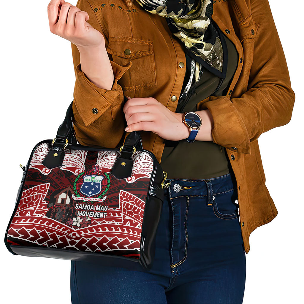 Samoa Black Saturday Mau Movement Shoulder Handbag Polynesian Tribal Pattern Coat Of Arms Graphic Art TS04 - Polynesian Pride