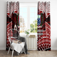 Samoa Black Saturday Mau Movement Window Curtain Polynesian Tribal Pattern Coat Of Arms Graphic Art TS04 - Polynesian Pride