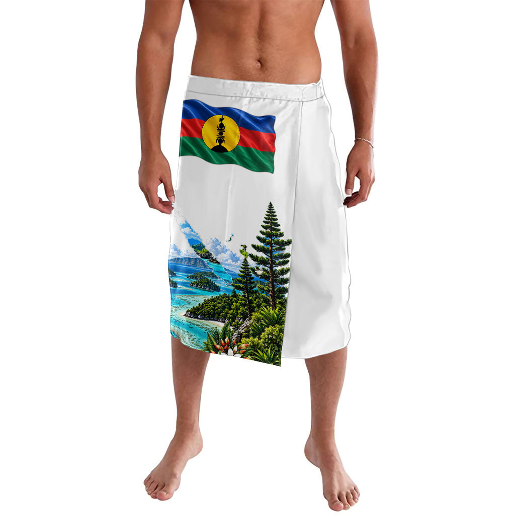 New Caledonia Kanak Flag Landscape Lavalava Tropical Island Nature Floral TS04 White Green - Polynesian Pride