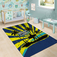 Waimanalo Oahu Hawaii Surfing Area Rug Tropical Beach Retro Sunburst Surfboard TS04 - Polynesian Pride