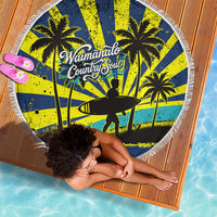 Waimanalo Oahu Hawaii Surfing Beach Blanket Tropical Beach Retro Sunburst Surfboard TS04 - Polynesian Pride