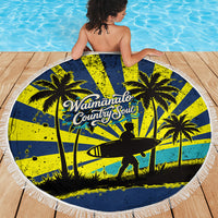 Waimanalo Oahu Hawaii Surfing Beach Blanket Tropical Beach Retro Sunburst Surfboard TS04 - Polynesian Pride