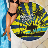 Waimanalo Oahu Hawaii Surfing Beach Blanket Tropical Beach Retro Sunburst Surfboard TS04 - Polynesian Pride