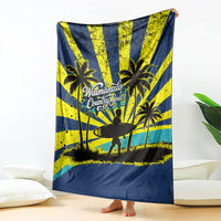 Waimanalo Oahu Hawaii Surfing Blanket Tropical Beach Retro Sunburst Surfboard TS04 - Polynesian Pride