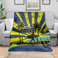 Waimanalo Oahu Hawaii Surfing Blanket Tropical Beach Retro Sunburst Surfboard TS04 - Polynesian Pride