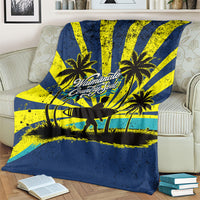 Waimanalo Oahu Hawaii Surfing Blanket Tropical Beach Retro Sunburst Surfboard TS04 - Polynesian Pride