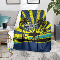 Waimanalo Oahu Hawaii Surfing Blanket Tropical Beach Retro Sunburst Surfboard TS04 - Polynesian Pride
