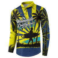 Waimanalo Oahu Hawaii Surfing Button Sweatshirt Tropical Beach Retro Sunburst Surfboard TS04 - Polynesian Pride