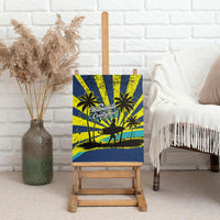 Waimanalo Oahu Hawaii Surfing Canvas Wall Art Tropical Beach Retro Sunburst Surfboard TS04 - Polynesian Pride