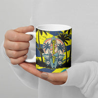 Waimanalo Oahu Hawaii Surfing Ceramic Mug Tropical Beach Retro Sunburst Surfboard TS04 - Polynesian Pride