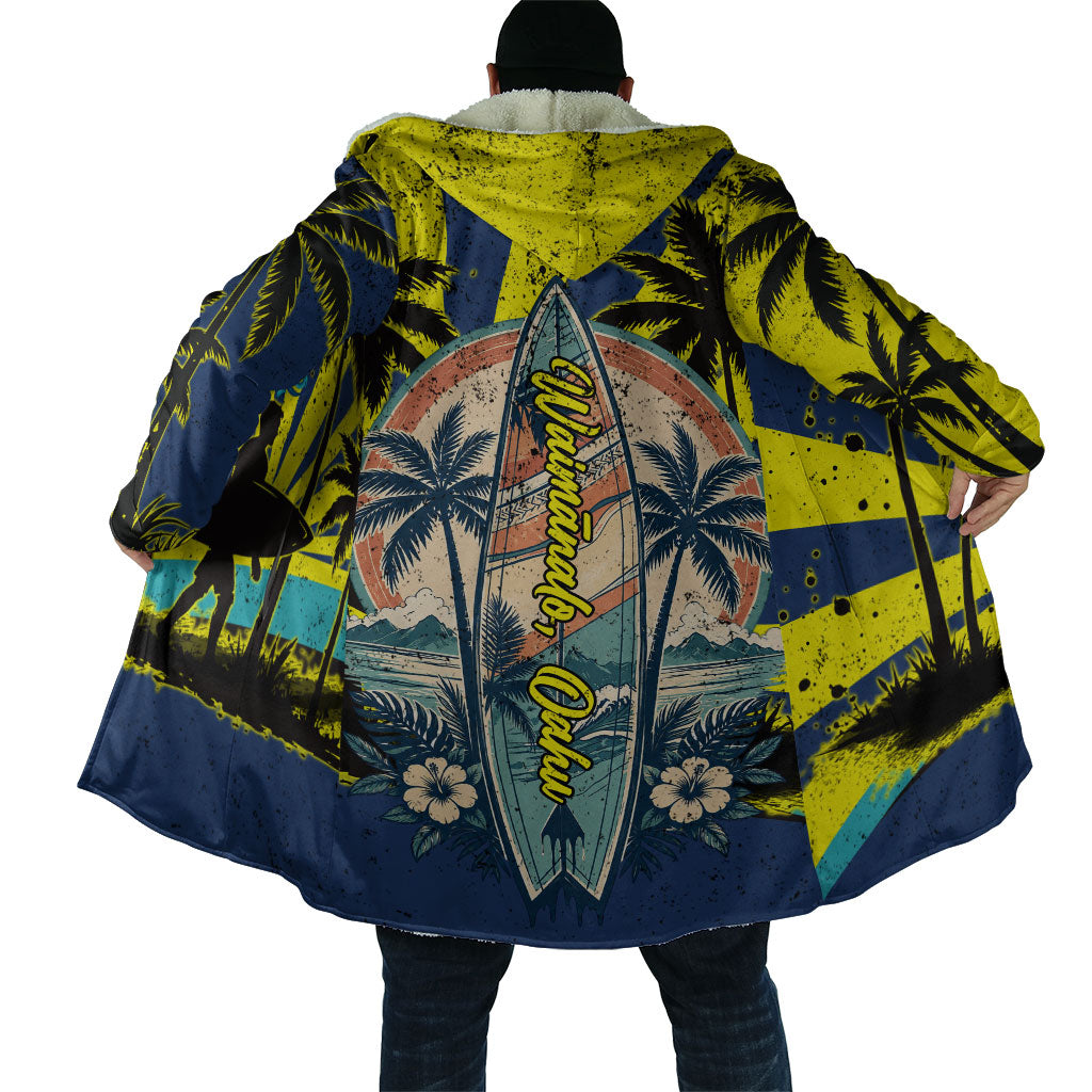 Waimanalo Oahu Hawaii Surfing Cloak Tropical Beach Retro Sunburst Surfboard TS04 - Polynesian Pride