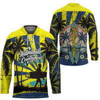 Waimanalo Oahu Hawaii Surfing Hockey Jersey Tropical Beach Retro Sunburst Surfboard TS04 - Polynesian Pride