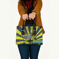 Waimanalo Oahu Hawaii Surfing Leather Bag Tropical Beach Retro Sunburst Surfboard TS04 - Polynesian Pride