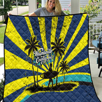 Waimanalo Oahu Hawaii Surfing Quilt Tropical Beach Retro Sunburst Surfboard TS04 Yellow Blue - Polynesian Pride