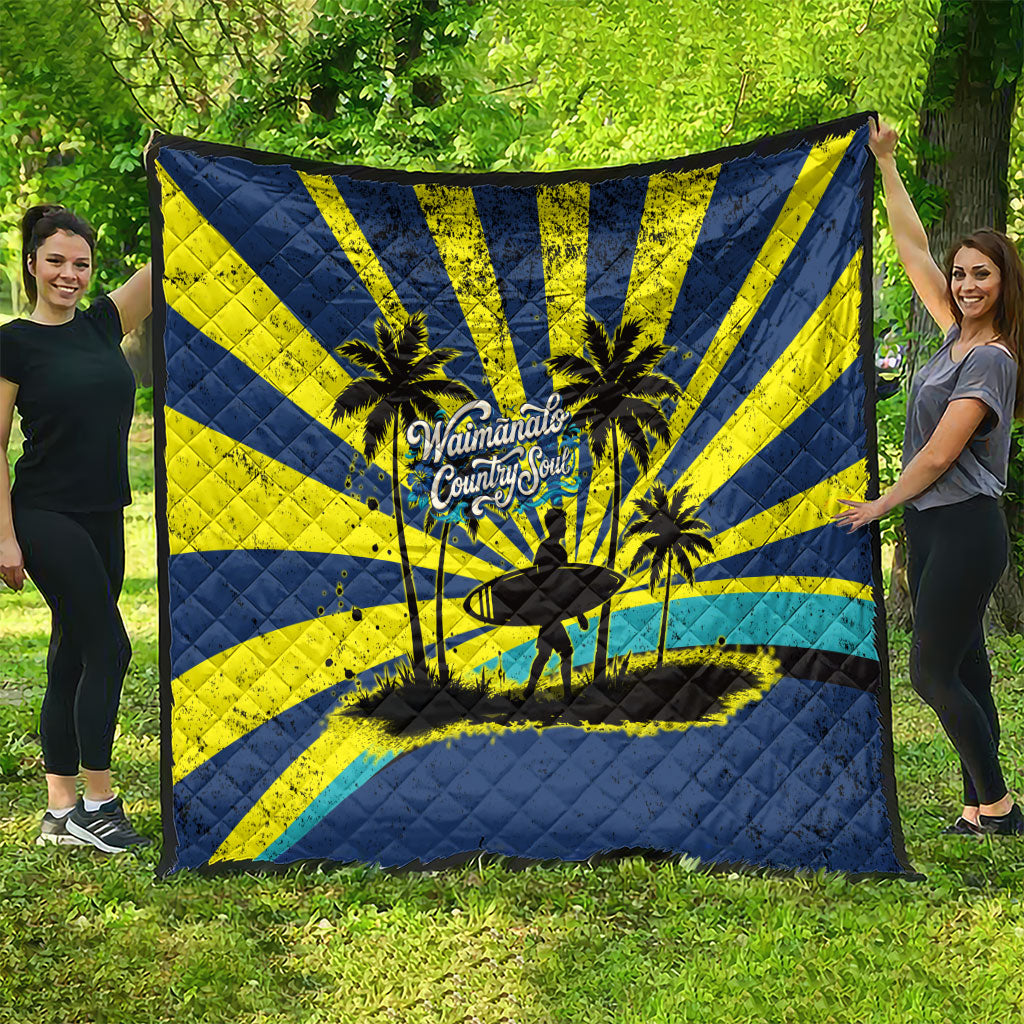 Waimanalo Oahu Hawaii Surfing Quilt Tropical Beach Retro Sunburst Surfboard TS04 - Polynesian Pride