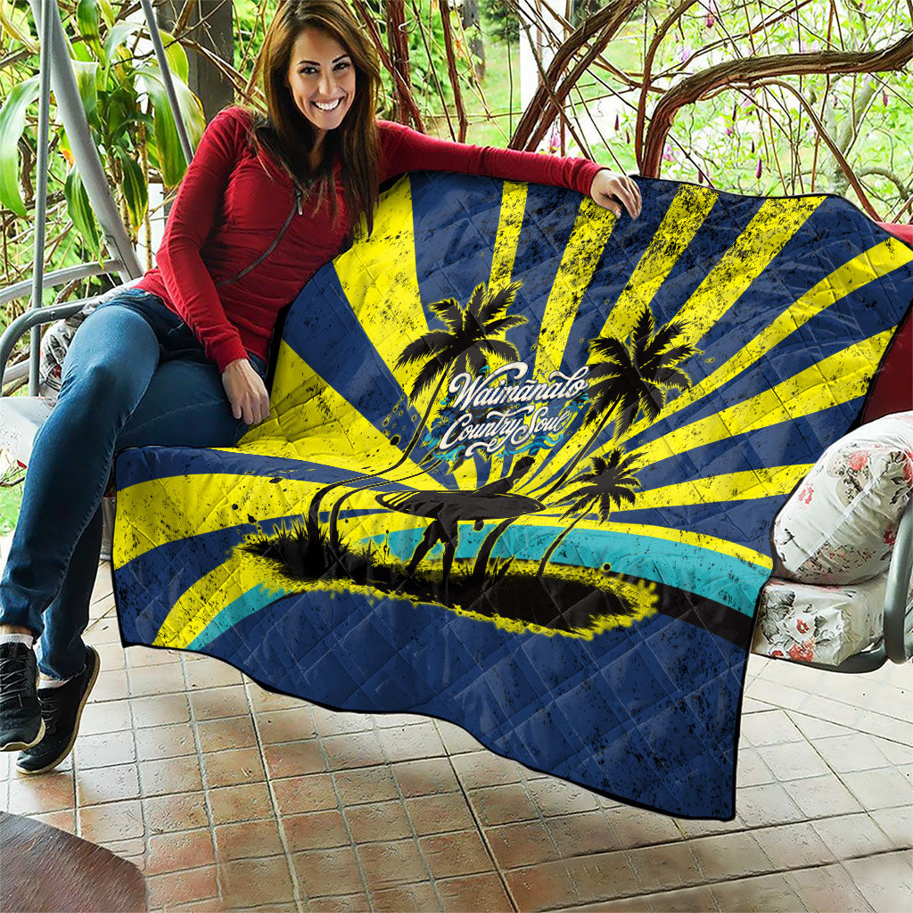 Waimanalo Oahu Hawaii Surfing Quilt Tropical Beach Retro Sunburst Surfboard TS04 - Polynesian Pride