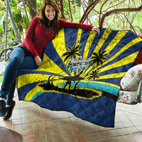 Waimanalo Oahu Hawaii Surfing Quilt Tropical Beach Retro Sunburst Surfboard TS04 - Polynesian Pride