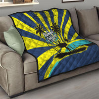 Waimanalo Oahu Hawaii Surfing Quilt Tropical Beach Retro Sunburst Surfboard TS04 - Polynesian Pride