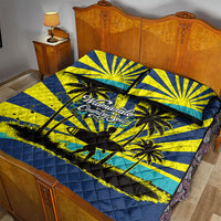 Waimanalo Oahu Hawaii Surfing Quilt Bed Set Tropical Beach Retro Sunburst Surfboard TS04 - Polynesian Pride
