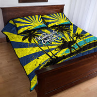 Waimanalo Oahu Hawaii Surfing Quilt Bed Set Tropical Beach Retro Sunburst Surfboard TS04 - Polynesian Pride