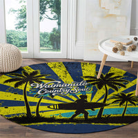 Waimanalo Oahu Hawaii Surfing Round Carpet Tropical Beach Retro Sunburst Surfboard TS04 - Polynesian Pride