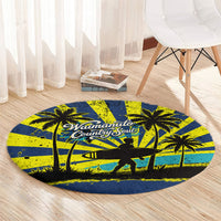 Waimanalo Oahu Hawaii Surfing Round Carpet Tropical Beach Retro Sunburst Surfboard TS04 - Polynesian Pride
